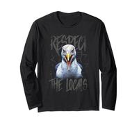 Respectez Les habitants Funny Seagull Seaside Manche Longue