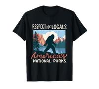 Respectez les habitants Les parcs nationaux américains | Retro Bigfoot T-Shirt