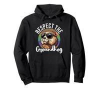 Respectez The Groundhog Retro Funny Groundhog Day Sweat à Capuche