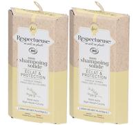 Respectueuse Mon Shampoing Solide ÉCLAT & PROTECTION Bio Shampooing 2x75 g