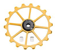 Respefinem Meijun 18T Roulement de Vélo de Montagne Céramique Roulement Arrière en Alliage d'aluminium Poulie Dérailleur Noir Robuste Léger avec Roulements en Céramique Durable Prend en Charge