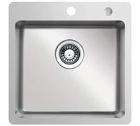 Respekta Chicago Évier en acier inoxydable/Évier à encastrer à 2 bacs de 100 x 50 cm/Évier en acier inoxydable adapté aux meubles sous-évier de 60 cm de large