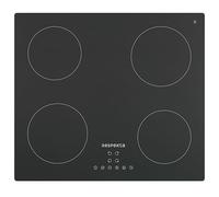Respekta Allexus Table de cuisson à induction 60 cm noire mate sans cadre / 4 zones / 9 niveaux/commandes tactiles/Booster & ECO/sécurité enfants / KM4295IMS-19