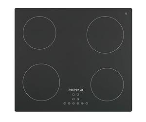 Respekta Allexus Table de cuisson à induction 60 cm noire mate sans cadre / 4 zones / 9 niveaux/commandes tactiles/Booster & ECO/sécurité enfants / KM4295IMS-19
