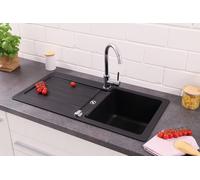 Respekta Atlanta Spülenmodul Granit Einbau 86 x 43 Schwarz 1 Becken