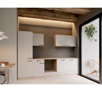 respekta Bloc de cuisine vide Merle 280 cm - Cachemire/chêne brut scié