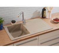 Respekta Boston Spüle Granit Einbauspüle 86 x 50 Beige, 1 Becken