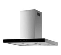 Hotte îlot Respekta/Hotte îlot 90 cm/Boîtier en acier inoxydable avec écran en verre noir/Fonction d'extraction et de recyclage d'air / CH44099GISAM / A / 58-73 dB