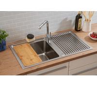 Respekta Chicago 86x50 Évier Cuisine Rectangulaire Encastré Inox 2 Trous