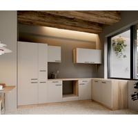 respekta Cuisine d'angle vide Coin cuisine Merle 310 x 172 cm - Cachemire/chêne brut scié