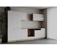 respekta Cuisine encastrée - Bloc vide - Chêne brut scié - Blanc Merle - 310 cm