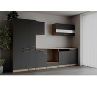 respekta Cuisine encastrée - Bloc vide - Chêne brut scié - Gris Merle - 310 cm