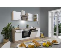 Respekta Cuisine Équipée L-Forme KB220ESWSC 220 cm Blanc Mat Eiche Sonoma