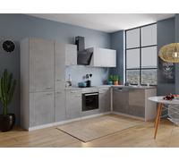 Respekta Cuisine L-Forme Malia 310x172 cm Beton Blanc, 1 bloc