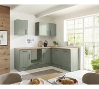 Respekta Cuisine Maison de campagne Vert Anton Bloc de Terrain (220 cm, Forme L)
