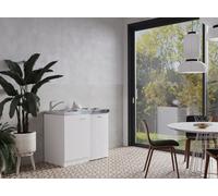 Respekta Cuisine Minikitchenette Singleküche Pantry Blanc 100 cm