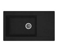 Évier Encastré Évier De Cuisine Granit Mineralite 86 X 50 Noir Respekta Denver