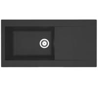 Respekta évier en matériau minéral Denver en noir/modèle encastrable 1 bac 100 x 50 cm/convient aux meubles sous-évier à partir de 60 cm de large / DENVER100X501BS
