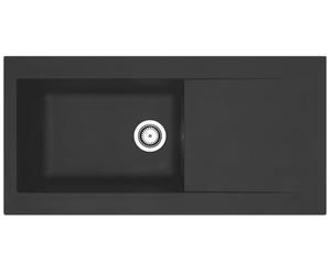 Respekta évier en matériau minéral Denver en noir/modèle encastrable 1 bac 100 x 50 cm/convient aux meubles sous-évier à partir de 60 cm de large / DENVER100X501BS