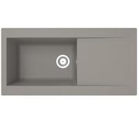 Respekta évier en matériau minéral Denver gris béton/modèle encastrable 1 bac 100 x 50 cm/compatible avec meubles sous plan à partir de 60 cm de large / DENVER100X501BG