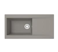 Respekta évier en matériau minéral Denver gris béton/modèle encastrable 1 bac 100 x 50 cm/compatible avec meubles sous plan à partir de 60 cm de large / DENVER100X501BG