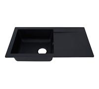 Évier de cuisine encastré en minéralite noir RESPEKTA - modèle Denver - 1 bac - 78x44cm