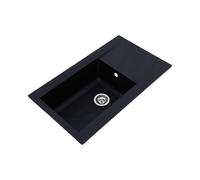 Respekta Denver Évier de cuisine encastrable Matériau de synthèse Minéralite Noir 86 x 50