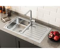 Respekta Évier encastrable en inox 86 x 50 cm 304, 2 trous robinet