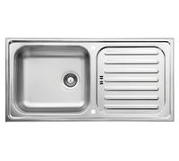 Respekta Riverside Évier encastrable en acier inoxydable avec 1 bac 100 x 50 cm Évier en acier inoxydable avec égouttoir Convient pour les meubles bas à partir de 60 cm de largeur
