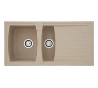 Evier de Cuisine Évier Encastré Granit Mineralite 100 x 50 Beige respekta Boston