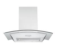 Respekta Hotte Murale Hotte Murale 60 cm/Boîtier en Acier Inoxydable avec écran en Verre/Fonction d'extraction et de Recyclage d'air / CH0160IXB / B / 58 - 62 DB