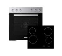 Respekta Kit de cuisinière encastrable HS2001-26 efficacité énergétique A/Espace de cuisson de 72 litres avec 7 modes de chauffage/Plaque de cuisson vitrocéramique/9 niveaux de puissance