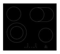 Respekta Table de cuisson vitrocéramique sans cadre | Plaque vitrocéramique 4 feux | 9 niveaux | Contrôle tactile | Rôtissage & plaque de cuisson à 2 circuits | Minuterie | 60 cm | noir | KM 5500-28