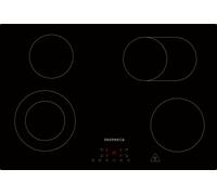 respekta Kochfeld Glaskeramik Autark 4 Zones 80 cm Cadre Sans, Noir