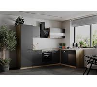 respekta L Cuisine d'angle Chêne Scié Gris Merle Grand réfrigérateur 280 cm