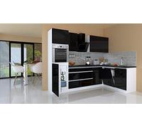 Respekta Lorena Meuble de cuisine en bois Noir 280 cm