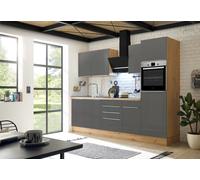 Respekta Marleen Premium Cuisine Intégrée 280 cm Gris Artisan Eiche Mat