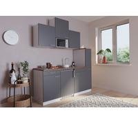 respekta Miniküche Cuisine Simple Réfrigérateur Gris Mat 180 cm