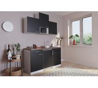 Respekta Miniküche Singleküche Küchenzeile Pantry Blanc Noir 150 cm