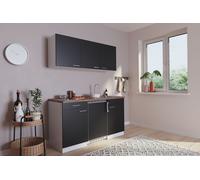 Respekta Miniküche Singleküche Küchenzeile Pantry Blanc Noir 150 cm