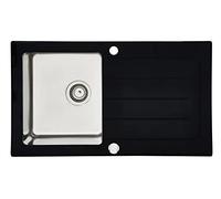 respekta New York Évier en verre Encastrable Noir 86 x 50