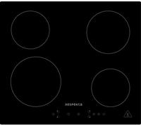 Respekta Table de cuisson à induction sans cadre autarcique | Table de cuisson à induction encastrable avec 4 plaques | 9 niveaux de puissance | Sécurité enfants | 60 cm | en noir | KM4295i-28