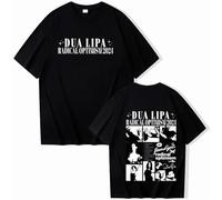 Respeto Chanteur T-Shirt Dua T-Shirt Lipa Unisexe Coton T-Shirt Col Rond Manches Courtes Pop Musique Chemise Fan Cadeau XS-3XL-Black||XS