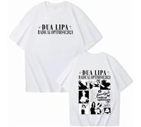 Respeto Chanteur T-Shirt Dua T-Shirt Lipa Unisexe Coton T-Shirt Col Rond Manches Courtes Pop Musique Chemise Fan Cadeau XS-3XL-Black||XS