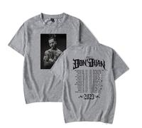 Respeto T-Shirt De Sport À Col Rond pour Hommes Et Femmes T-Shirt Imprimé Maluma Don Juan Été Cosplay Mode Hip-hop Chemise À Manches Courtes XS-3XL-Gray||L