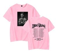 Respeto T-Shirt De Sport À Col Rond pour Hommes Et Femmes T-Shirt Imprimé Maluma Don Juan Été Cosplay Mode Hip-hop Chemise À Manches Courtes XS-3XL-Pink||S