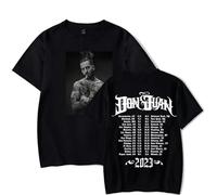 Respeto T-Shirt De Sport À Col Rond pour Hommes Et Femmes T-Shirt Imprimé Maluma Don Juan Été Cosplay Mode Hip-hop Chemise À Manches Courtes XS-3XL-Black||XXL