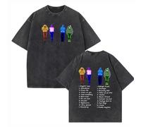 Respeto T-Shirt Rétro Chris Brown 11:11 Tour Chemise en Coton Harajuku Streetwear T-Shirt Surdimensionné pour Hommes Et Femmes Coton Rétro Y2K Hip Hop T-Shirt XS-3XL-Black1||S