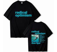 Respeto T-Shirts pour Hommes Et Femmes Dua-Lipa T-Shirts Imprimés Double Face T-Shirts De Rue Hip-hop Col Rond Chemises Décontractées À Manches Courtes XS-3XL-Black||XS