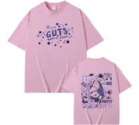 Respeto T-Shirts pour Hommes T-Shirts Surdimensionnés À La Mode pour Femmes Olivia Rodrigo Guts T-Shirts À Manches Courtes Imprimés T-Shirts Décontractés D'été Unisexes-Black||XS